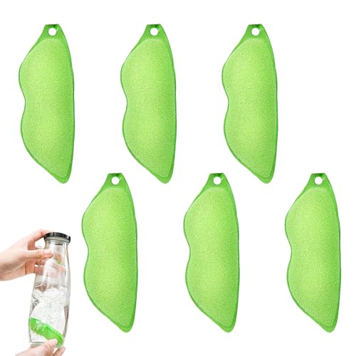 6 Stück Beans Bottle Cleaning Sponge, Magic Beans Bottle Cleaner Sponge, Küchenschwämme in Erbsenform, Flaschen Reinigungsperlen, für Die Innenreinigung Von Flaschen