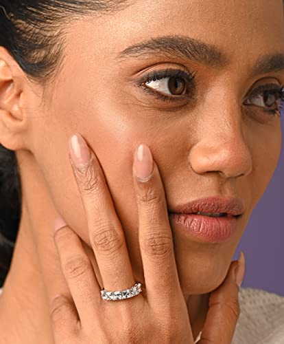 CLARA Pure 925 Sterling Silver Eternity Finger Ring with Adjustable Band | Gift for Women Girls Wife Girlfriend | Multiple Design Options - Image 4