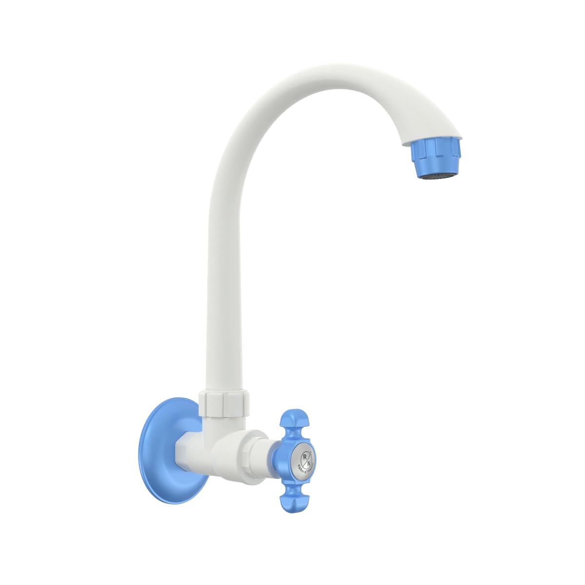 RN PTMT Superior Plastic Faucet Sink Cock, Wall Mounted with Flange Water Tap for Modern PTMT Superior Plastic Faucet Kitchens, Wash Basin Faucet, White, Blue (RNELE19A09) 15mm | 15mm(1/2") Cartridge (B0CQJY84MP) Amazon Price History, Amazon Price Tracker