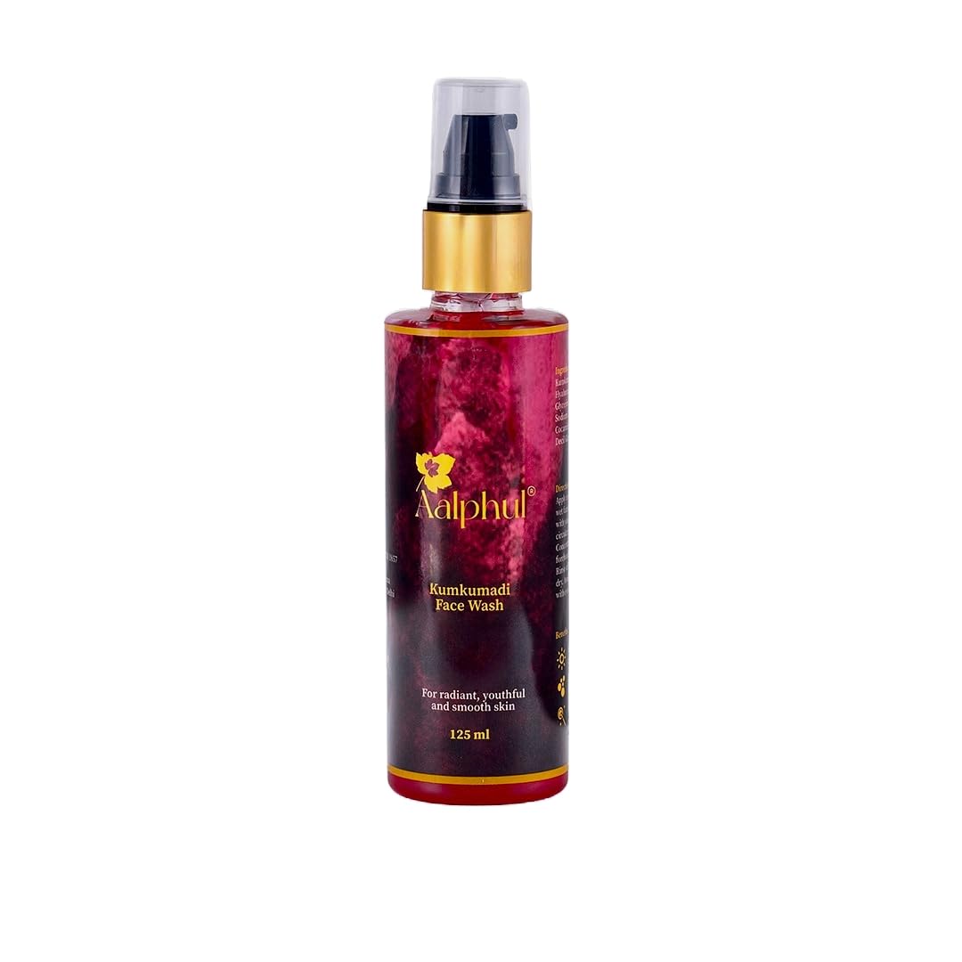 Aalphul Kumkumadi Face Wash Contains Kumkumadi Oil & Hyaluronic Acid for Even tone & Glowing Skin+Pigmentation & Dark Spot Reduction| Non drying| Dry Oily Combination Skin| Sulphate free|Paraben free