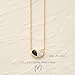 MYEARS Women Gold Necklace Heart Pendant Double Waterdrop Black Cubic Zirconia 14K Simple Dainty Chain Everyday Trendy Jewelry