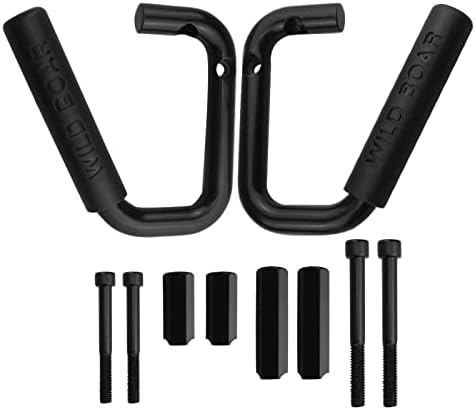 caqeg Pack of 2 Front Grab Bar Grab Handles Black Textured Compatible with 2007-2017 Jeep Wrangler JK JKU Car
