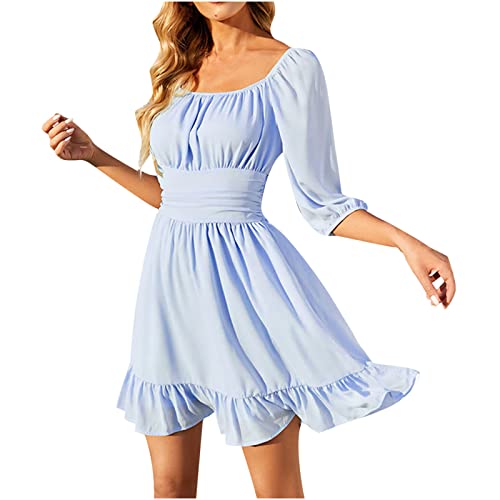 Robe trapèze fluide à col carré pour vos sorties élégantes et soirées chic