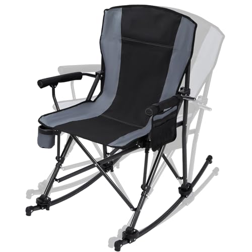 REDCAMP 2In1 Oversize Rocking Camping Chair with Romovable Rockers, Outdoor Rocker Chair with High Back for Patio Lawn and Camping