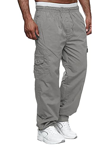 Cargohose Herren Mit Elastischer Taille - Outdoor Arbeitshose Sommer