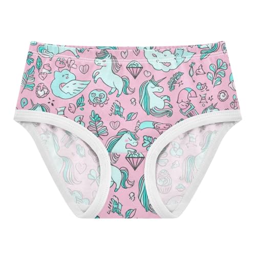 Cute Unicorns Pink Girl Panties Cute Girls Underwear Toddlers Cotton Fancy Briefs Underpants 2t