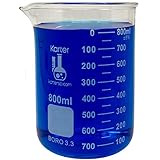 800ml Beaker, Low Form Griffin, Borosilicate 3.3 Glass, with Spout & Printed Graduations, Karter Scientific 232U4