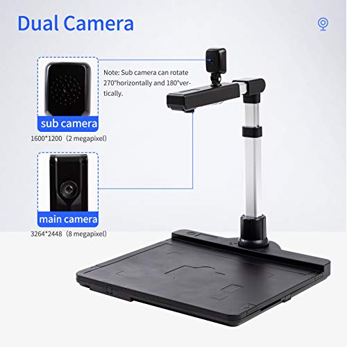 Image of X1000 Document Camera Scanner A3 Capture Size Dual Camera USB2.0 High S ed Scanner with LED Light OCR Function Video Re ding Convert to PDF Format for Office Classroom Online Teaching Distance'