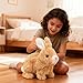 KEHOO Hopping Bunny Toy, Easter Educational Interactive Bunny Toy, Plush Bunny Hopping Rabbit with Sounds and Movements, Twitching Mouth and Nose, and Wiggling Ears (brrow)