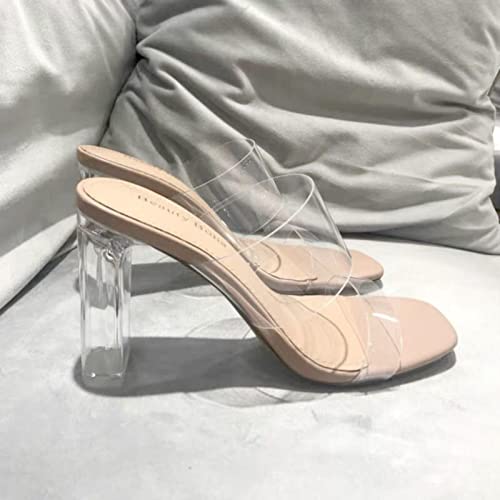 Sandales d'été pour femmes en cristal transparent pour soirées