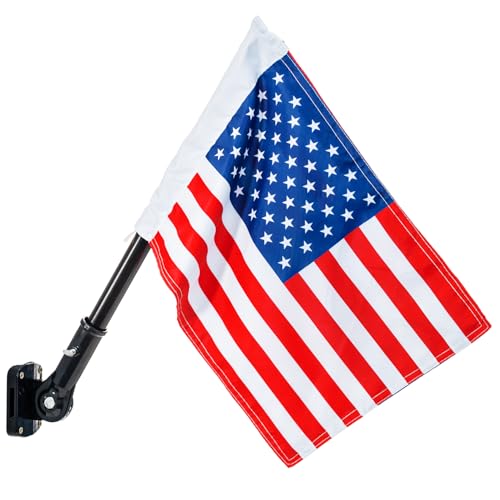 American Flag and Pole Swing Set Accessories - Outdoor Double Sided USA Flag with Pole and Mounting Hardware Small American Flag for Treehouse Playhouse Backyard Decorations