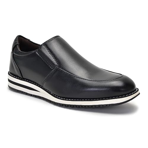 Sapato Masculino Slip On Social Casual Sport Sapatênis Oxford Confortável Macio Sem Cadarço (PRETO,