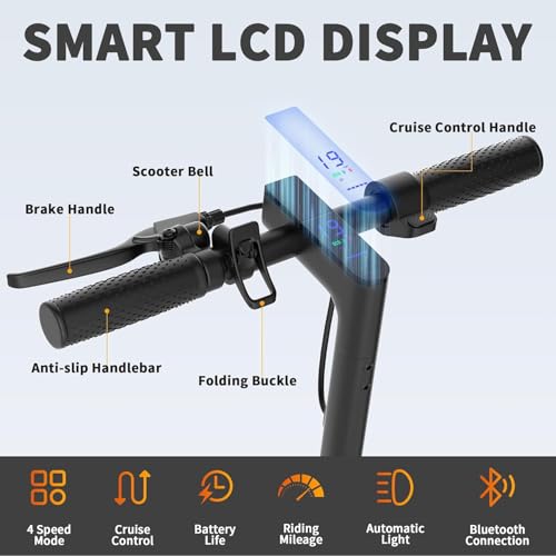 Image of Electric Scooter, 19 MPH, 15 to 21 Miles Long Range, 350W Motor, Foldable E Scooter for Teens Adults Big Kids-Scooter with App, 8.5-inch Tires and Dual Braking