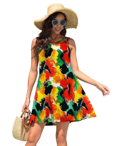 Image of WEACZZY Women Summer Casual Swing T Shirt Dresses Beach Cover up Loose Dress