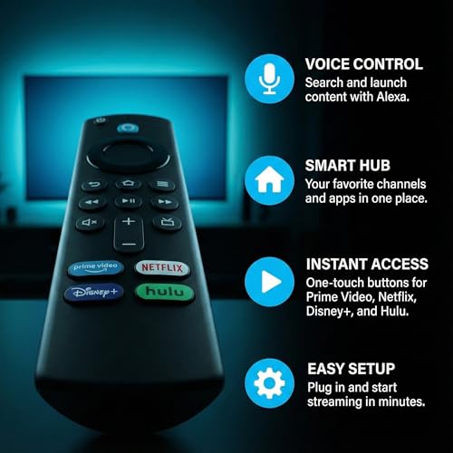 Image of Replacement Voice Remote Fit for Insignia NS-24F201NA23,NS-32F201NA23,NS-42F201NA23,NS-43F301NA25,Compatible with AMZ Fire Series,Toshiba,Pioneer,Echo-Show 15 inch to 21 inch (Island is accessible)