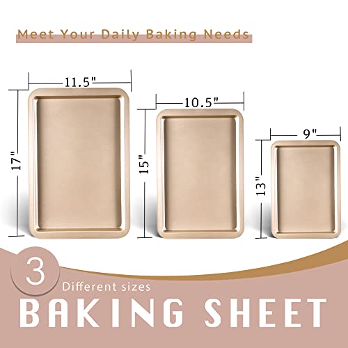 Buy HONGBAKE Cookie Sheets, Baking Sheet Set, Nonstick Oven Pan with