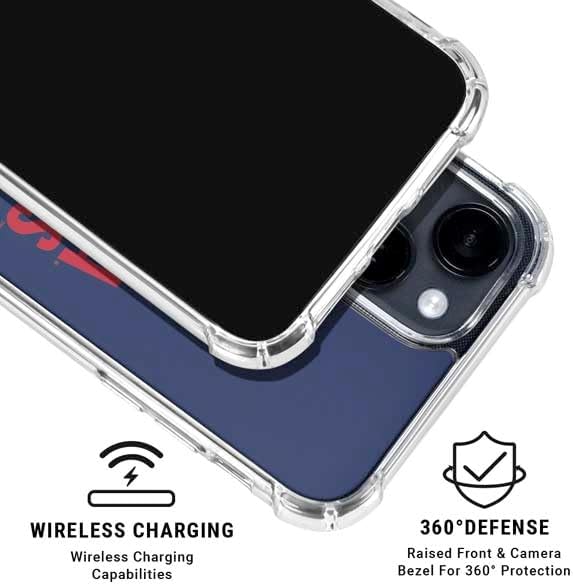 Skinit Clear Phone Case Compatible with iPhone 15 - Officially Licensed University of Arizona Wildcats Logo Split Blue Design