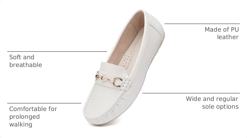 Image of Women's Business Loafers Work Casual Flats Shoes Lightweight Penny PU Leather Slip On Walking Shoes