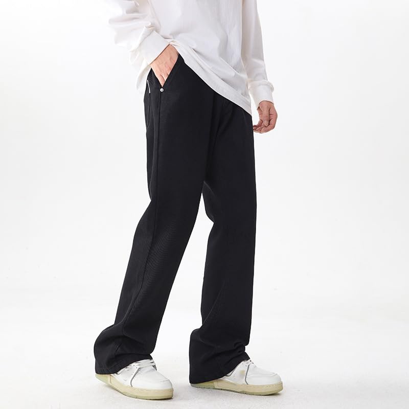Men's Denim Pants Summer Vintage Striped Denim Casual Loose Trousers3