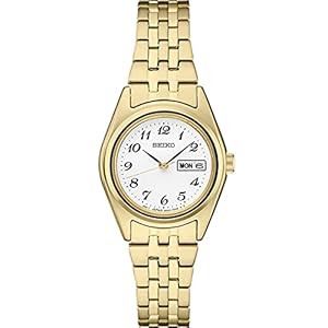 SEIKO Watch for Women – Essentials – Day/Date Calendar, and Two-Tone Stainless Steel Case, 100m Water-Resistant