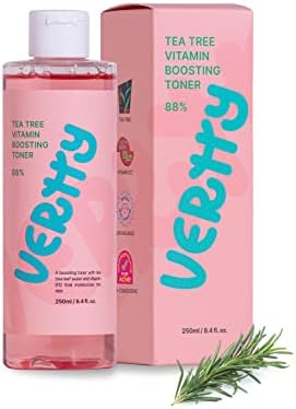 Vertty Tea Tree Vitamin Boosting Coral Toner | Hydrating, Brightening, Moisturizing, Redness Relief Facial Toner | Vitamin B12 Toner | Long-Lasting Hydration | Non-Comedogenic (8.45oz)