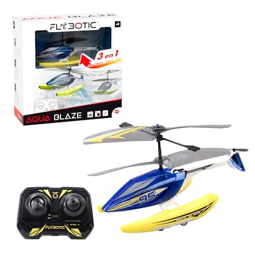 Bizak FLYBOTIC Aqua Blaze, helicóptero teledirigido 3 en 1, psrs Conducir en Tierra, Aire y Agua, con Mando Radio Control direccional, para niños y Adultos, (62004795)