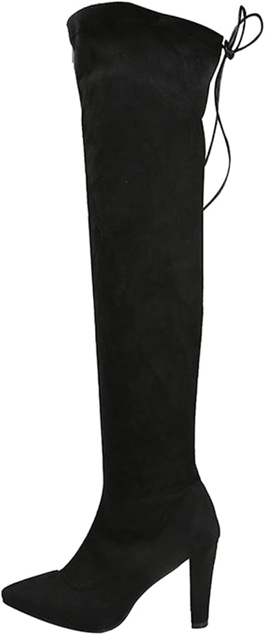 Amazon.com: DONGXIEHYS Botas altas con cremallera lateral hasta la rodilla  por encima de la rodilla, botas largas de tacón alto y grueso, zapatos de  moda, botas de tacón cuadrado : Ropa, Zapatos