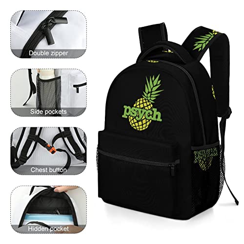 Psych Pineapple Laptop Backpack Fashion Shoulder Bag Travel Daypack Bookbags for Men Women3