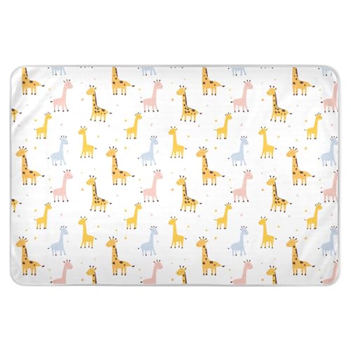 Giraffe Cute Childish Simple Changing Pad Covers Soft Absorbent Pads for Bed Changing Travel for Infant Baby , 52