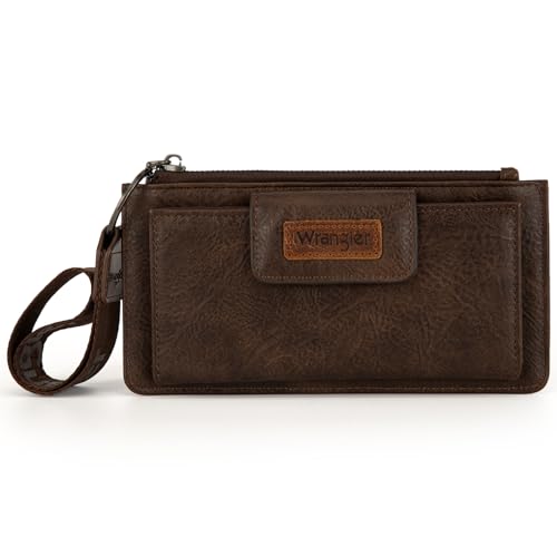 Image of Montana West X Wrangler Minimalist Wallet Women Card Cases & Money Organizers Wristlet with Wallet Large Clutch with Coin Purse Smooth Zipper and Rfid Lining
