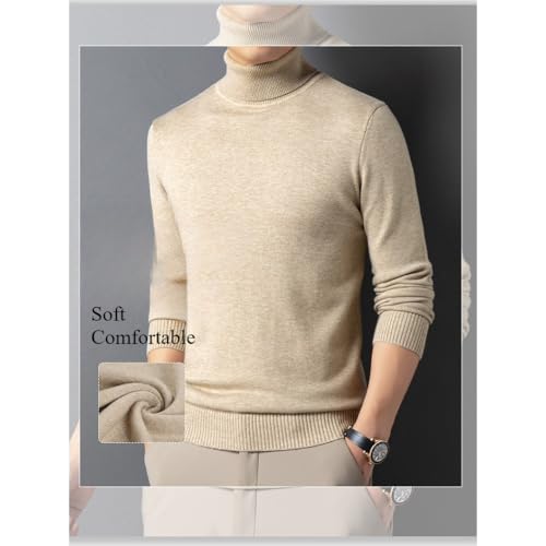 Men's Solid Color Premium Cashmere Sweater Winter Turtleneck Cashmere Sweater Soft Slim Fit Pullover Top3