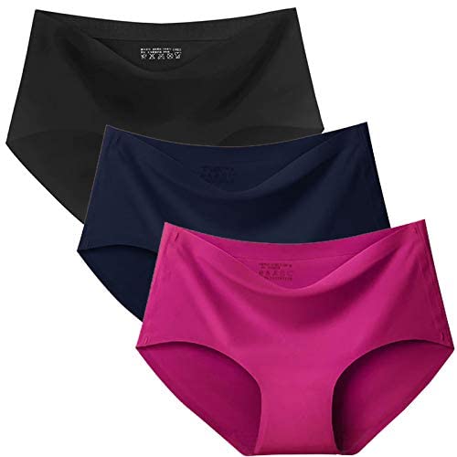 LOURYN KOULYN® Women Cotton Silk Seamless Everyday Panty Combo Set Girls and Women Innerwear Briefs Hipster Medium Waist Panties Random Multicolor (Pack of 3)-image-48