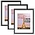 upsimples 11x14 Picture Frame Set of 3,Made of High Definition Glass for 8x10 with Mat or 11x14 Without Mat,Wall Mounting Photo Frame Black