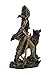 Top Collection Plains Indian Statue - Native American with Hunting Companion Sculpture in Cold-Cast Bronze with Color Accents - 11.5-Inch Collectible Indigenous Figurine