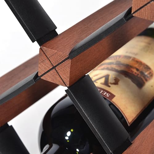 Soporte de vino de madera para 6 botellas apilable miniatura 6