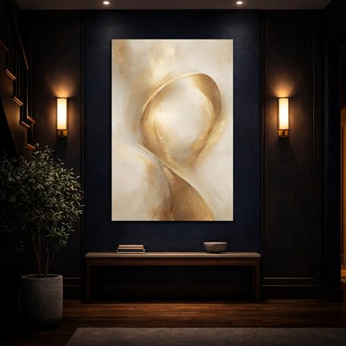 Tableau salon design vertical beige or grand format 80x120 - 4