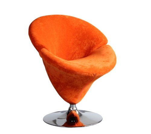 CeetsTulip Swivel Velvet Accent Chair, One Size, Orange