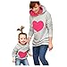JEELINBORE Ropa Familia Deportivos Niño Sudaderas con Capucha Caliente Madre e Hijo Patrón Cardíaco Sweatshirt Blusa Tops - Rojo (Niños pequeños), 90