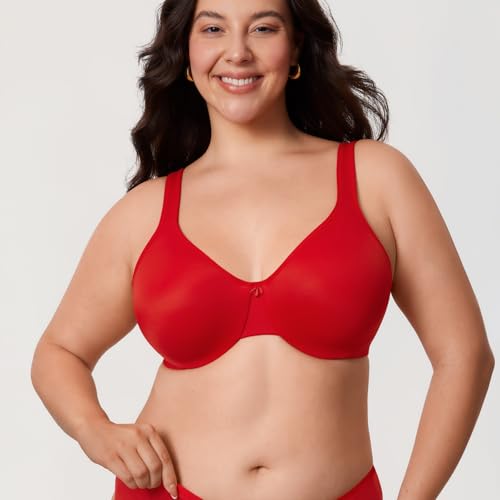 Image of DELIMIRA Women's Minimizer Plus Size Underwire Bras | Smooth, Full Coverage, Seamless, Tshirt Bra