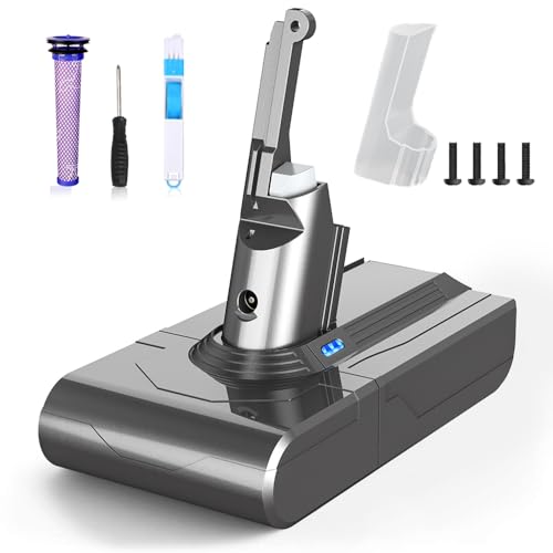 6000 BuTurePre für Dyson V8 Akku original, Ersatzakku für Dyson V8 SV10 21.6V Li-Ion Akku Kompatibel mit D-yson V.8 SV10 Animal Absolute Fluffy Motorhead Handstaubsauger mit Ersatzfilter