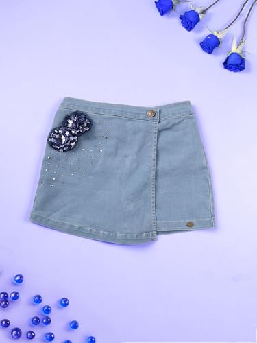 Image of KiddoPanti Girls Denim Over Lap Shorts