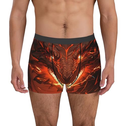 Magma Fire Black Dragon Print Underwear For Men Comfy Cozy Holiday Boxer Briefs2