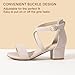 Hehainom Girls Dress Shoes Sandals High Heels Ankle Strap Toddler Little Big Kid Flower Girl Wedding Party Dress Sandals(Nude Nubuck 4 M US Big Kid)