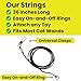 Replacement Strings for Cat Wands, 3 Pieces - Chew-Proof Metal Wire, Durable No Tangle Transparent Fishing Line and Paracord String - Heavy Chewers Refill Strings with Universal Clasps for All Toys