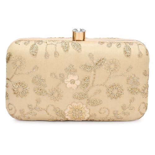 Image of LONGING TO BUY Hand Crafted Designer Box Clutch - Zari Embroidery For Women