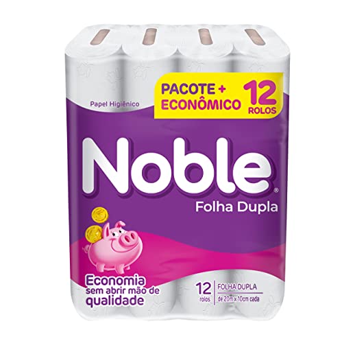 Papel Higiênico Folha Dupla Noble Neutro 12 Rolos De 20M