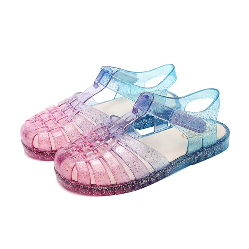 Jelly Sandals for Girls,Closed Toe Princess Costume Summer Dress Shoes Fisherman Water Beach Rubber Sole Flat Sandals for Toddler Little Kid Big Kid