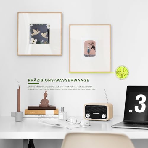 5 Stück Ø 32 mm Durchmesser Präzisions-Wasserwaage, Wasserwaage Klein Mit 5 Selbstklebemagneten, Camping Wasserwaage, Libelle Wasserwaage, Wasserwaage Wohnmobil