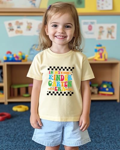 Image of Kindergarten Shirt for Girls Boys Kids Toddler First Day of School Shirts Back to School in My Kindergarten Era Tshirt 2T-7Y