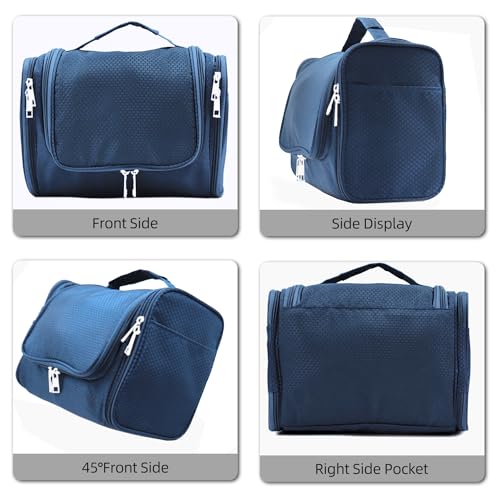 Buruis-Large-Capacity-Toiletry-Bag-for-Women-and-Men-Hanging-Toiletry-Organizer-Cosmetics-Makeup-Bag-Water-resistant-Dopp-kit-Shaving-Bag-for-Full-Sized-Toiletries-Travel-Essentials-Blue